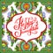 Happy krishna janmashtami hand lettering inscription on floral p