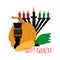 Happy Kwanzaa. African American holidays card. Traditional Kwanzaa symbols