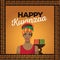 Happy Kwanzaa with African woman