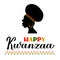 Happy Kwanzaa calligraphy hand lettering isolated on white. African American holiday. Vector template for typography