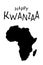 Happy Kwanzaa greeting card. Silhouette of Africa map continent, simpe text logo. Minimalist Kwanza African heritage