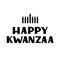 Happy Kwanzaa hand lettering with candles isolated on white. African American holiday. Vector template for typography poster,
