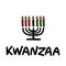 Happy Kwanzaa handwritten text for traditional african american ethnic holiday vector illustration. Design for greeting