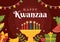 Happy Kwanzaa Holiday African Template Hand Drawn Cartoon Flat Illustration with Order of Name of 7 principles in Candles Symbols