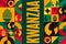 Happy Kwanzaa. Holiday concept. Template for background, banner, card, poster with text inscription. Vector EPS10