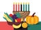 Happy kwanzaa invitation vector for web, card, social media. Happy kwanza celebrated from 26 December to 1 January. Seven candles