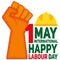 Happy Labor Day. 1st May International labour day Poster or Banner.