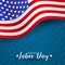 Happy Labor Day background. USA National holiday concept. Realistic United States of America flag with stripes and stars.