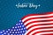 Happy Labor Day background. USA National holiday concept. Realistic United States of America flag with stripes and stars.