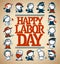 Happy labor day card design, vector illustration