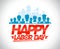 Happy labor day design with workers.