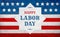 Happy Labor Day greeting banner, usa flag