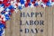 Happy Labor Day message with stars