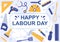 Happy Labor Day from People of Various Professions, Different Background and Thanks to Your Hard Work in Flat Cartoon Illustration
