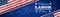 Happy Labor Day September background banner panorama - American flag and stars isolated on blue texture