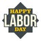 Happy labor day text logo icon, flat style