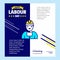 Happy Labour day design with blue and yellow theme vector with l