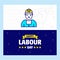 Happy Labour day design with blue and yellow theme vector with l