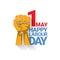 Happy labour day vector label