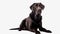 Happy Labrador Retriever Sitting in White Background