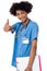 Happy lady doctor showing thumbs up sign