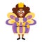 Happy latino girl in fairy princess costume for Halloween vector illustration