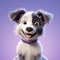 Happy Lavender Baby Border Collie: Realistic 3d Render With Pixar Style