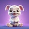 Happy Lavender Bulldog Yoga Pose - Cute Cartoon Puppy Sculpture