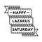 Happy Lazarus Saturday holiday greeting emblem