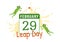 Happy Leap Day on 29 February with Cute Frog in Flat Style Cartoon Hand Drawn Background Templates Illustration