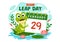 Happy Leap Day Vector Illustration on 29 February with Jumping Frogs and Pond Background in Holiday Celebration Flat Cartoon