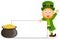 Happy Leprechaun with Blank Banner