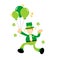 happy leprechaun celtic and colorful balloon cartoon doodle flat design vector illustration