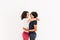 Happy Lesbian Couple Kissing Portrait