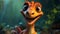 Happy Little Dinosaur Smiling In Photorealistic Renderings