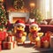 happy little ducklings with santa hats