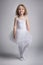 Happy little girl in a ballet dress