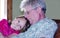 Happy little girl with grandpa