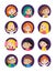 Happy little girls avatar icon set