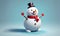 Happy Little Snowman Christmas 3D Art Animated Graphic, Invitation Card Banner Website Design Background - ai generated