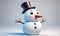 Happy Little Snowman Christmas 3D Art Animated Graphic, Invitation Card Banner Website Design Background - ai generated