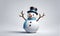 Happy Little Snowman Christmas 3D Art Animated Graphic, Invitation Card Banner Website Design Background - ai generated