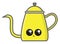 Happy little yellow teapot, illustration, vector