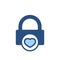 Happy lock love security icon