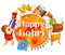 Happy Lohri background for Punjabi festival