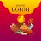 Happy Lohri Punjabi religious holiday background for harvesting festival of India