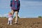 Happy loving family. Father and his daughter child girl playing and hugging outdoors in the field. Cute little girl hugs daddy.