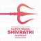 Happy Maha Shivratri. Holiday concept. Inscription in Hindi: Maha Shivratri. Template for background, banner, card