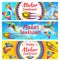 Happy Makar Sankranti holiday celebration banners