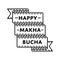 Happy Makha Bucha greeting emblem